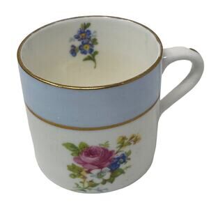 Rosina/Queens English Bone China Multicolored Floral Blue‎ over White Gold Gilt